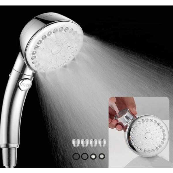 XLRPAT シルバー電気メッキスーパーチャージシャワーヘッドは、SPAマッサージ用の3段階の調整可