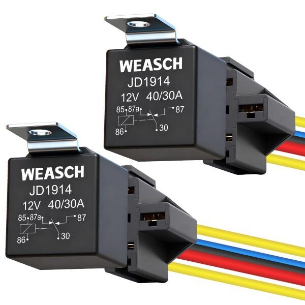 Weasch JD1914 カーリレー 12V 40A SPDT 5ピン 40A 自動車用リレー 自...