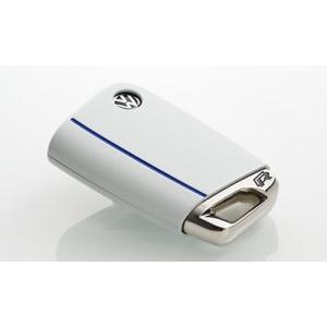 m+ Decorative Key Cover for VW ピュアホワイト×ブルーライン