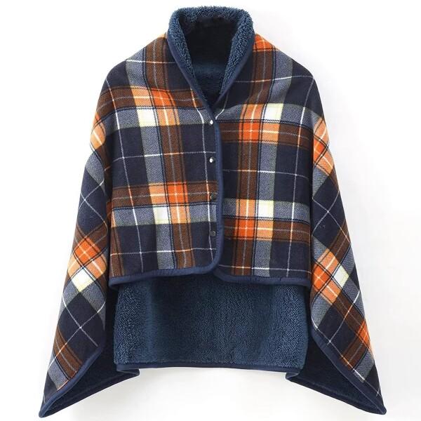 Blue Giraffe ひざ掛け 膝掛け ひざかけ ブランケット 大判 80×130CM 寒さ対策...