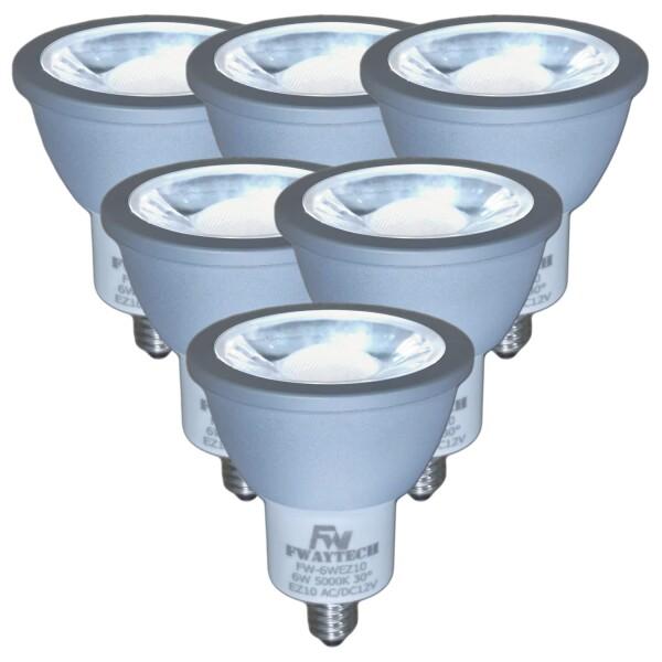 FWAYTECH LED ez10口金 12V 6W ハロゲン電球形 昼白色5000ケルビン ダクト...