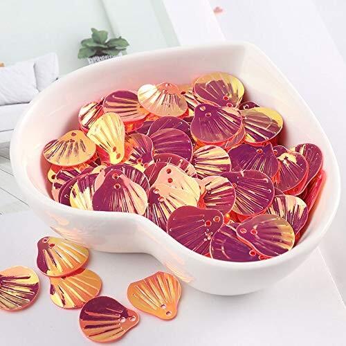 10g/1パック 約90枚 13MM ホログラム 金色の透明効果 マーメイド 穴あき パール シェル...