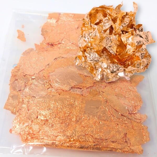 COLORBIRD 金箔 ヘア用 デコパーツ 髪用 ジェル 成人式 髪飾り ネイル レジン (銅箔1...