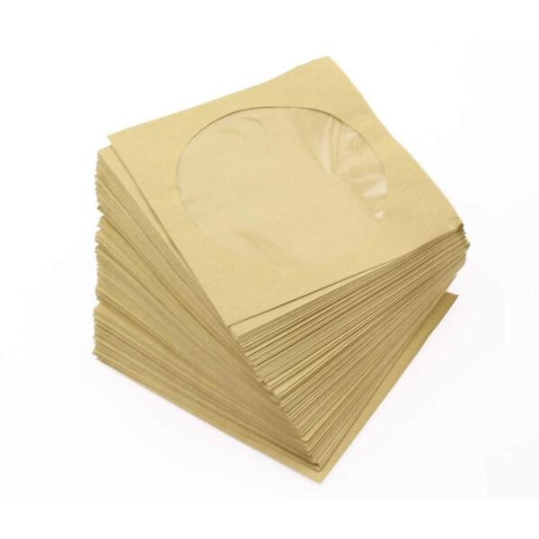 Olive-G 無地 クラフト紙製 ＣＤ ＤＶＤ ケース 100枚 セット 茶色