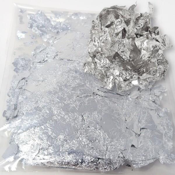 COLORBIRD 金箔 ヘア用 デコパーツ 髪用 ジェル 成人式 髪飾り ネイル レジン (銀箔5...