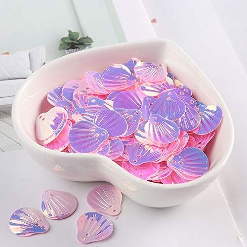 10g/1パック 約90枚 13MM ホログラム マーメイド 穴あき パール シェル スパンコール ...