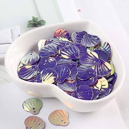 10g/1パック 約90枚 13MM ホログラム マーメイド 穴あき パール シェル スパンコール ...