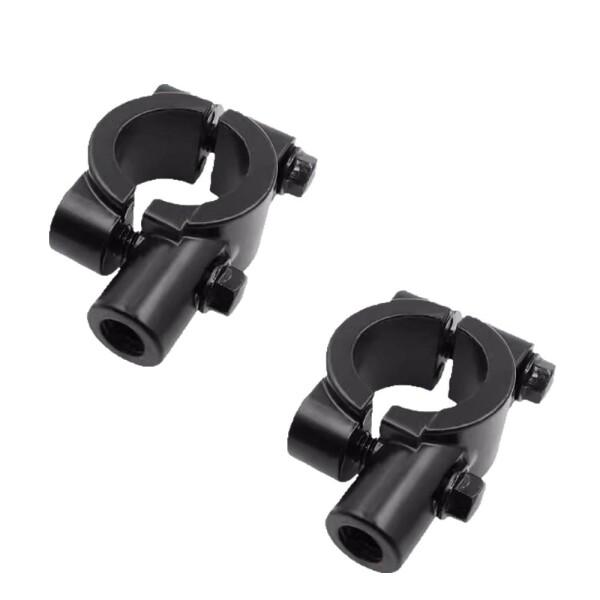 ハンドルクランプ 2個パック 黒 しっかりしていて簡単には倒れない ミラーアダプター ミラーホ