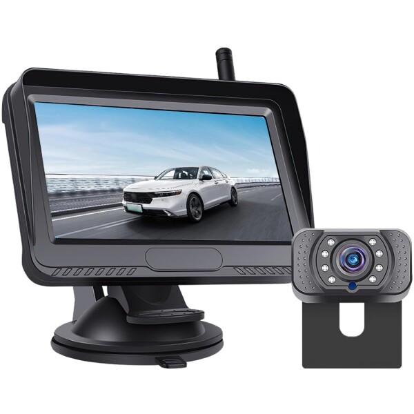 HUAJUN ワイヤレス カメラ モニターセット デジタル信号 ノイズ対策 4.3インチIPSモニタ...