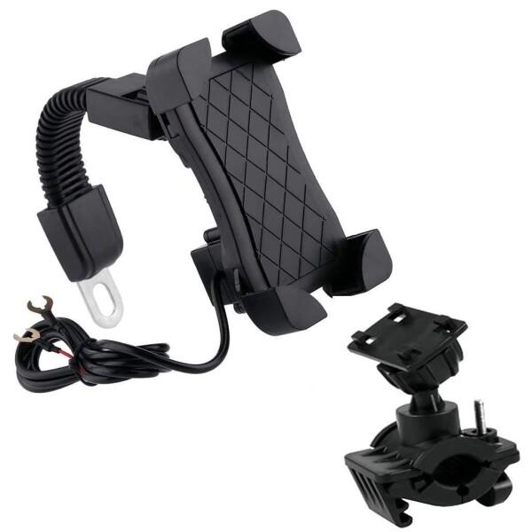 エスエル USB充電 スマホ固定 ホルダー バイク／オートバイ用 伸縮 iPhone/Android...