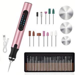 充電式ミニリューター 電動彫刻ペン DIY精密加工セット 40種プロ級アクセサリー付 小型リュータ｜白山SHOP