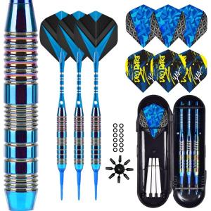 ソフトダーツ セット 2BA ダーツセット 矢 銅製 摩擦力が大きい 初心者 (青)