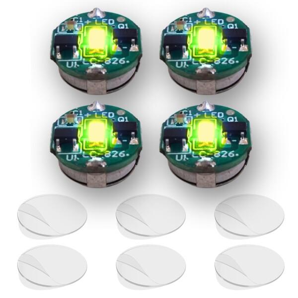 YOTSUBA＋ LED ライト マグネットスイッチ ボタン 4個セット 小型 極小 ワイヤレス 磁...