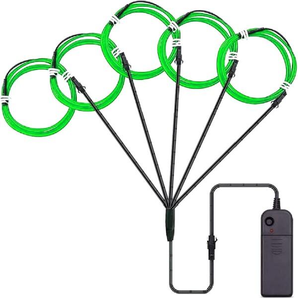 Aoling EL ワイヤー 2M グリーン エレクトロルミネッセンス 電池ボックス付き電池本体なし...