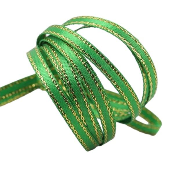 moonfarm ゴージャス金ぶち サテンリボン 極細 幅3mm×5~50ｍ ラッピング 手芸 (グ...