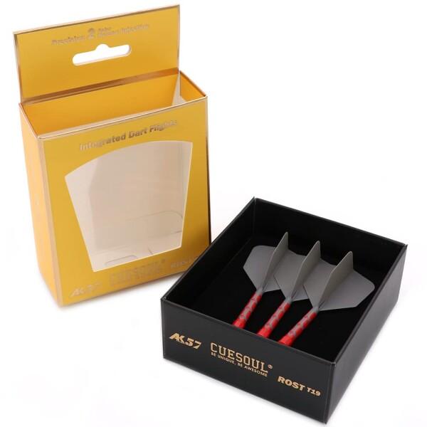 CUESOUL ROST T19 シャフト一体型フライト ビッグウイングシェイプ、ツートンカラー、グ...