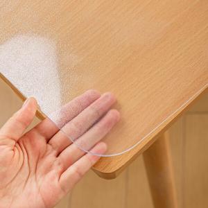 Yili Maizi 透明 テーブルクロス PVC テーブルマット 80*150cm 無臭 縮みなし 長方形 PVC製 デスクマット