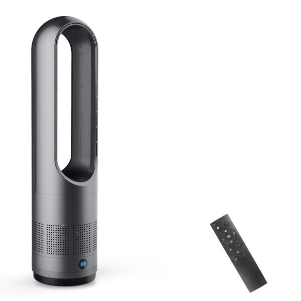 扇風機 タワーファン セラミックヒーター 8段階送風＆3段階温風切替 左右100°首振り 9Hタ