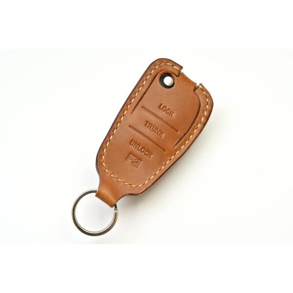 maniacs Leather key shell アウディType-C (キャメルレザー × ベー...
