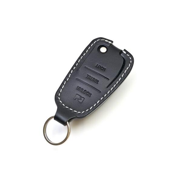 maniacs Leather key shell アウディType-C (ブラックレザー × シル...