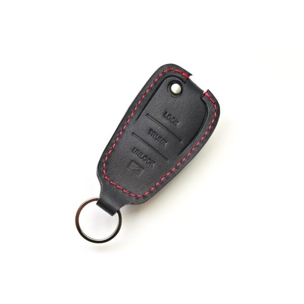 maniacs Leather key shell アウディType-C (ブラックレザー × レッ...