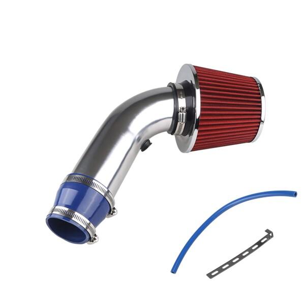 ADPOW 76mm口径 汎用 エアクリーナー+アルミ製エアインテークパイプ セット 吸気効率UP ...