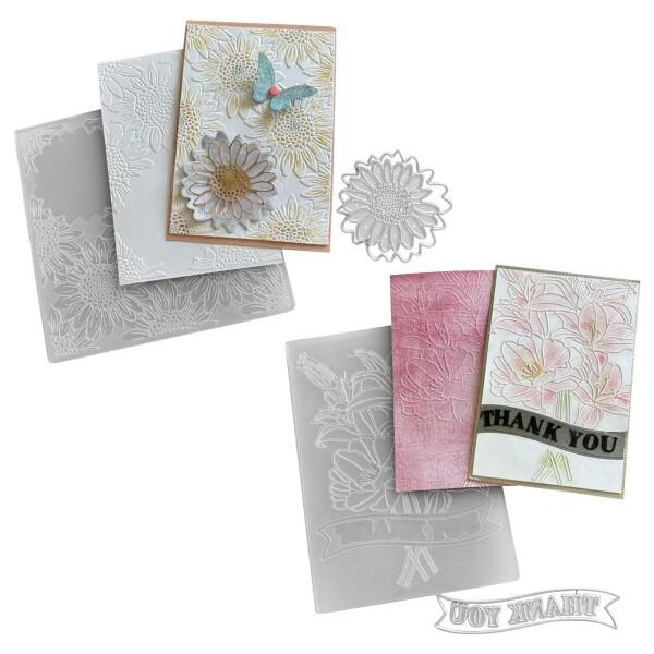 HICOHAND カード作成用エンボスフォルダー、2個のエンボスステンシルテンプレート型、2つ