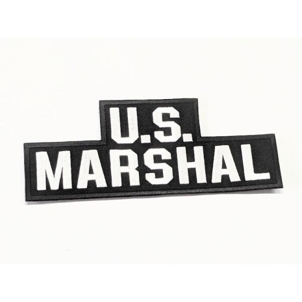 明日香縫製 パネルパッチ (US MARSHAL(BK 200x80mm 凸型))