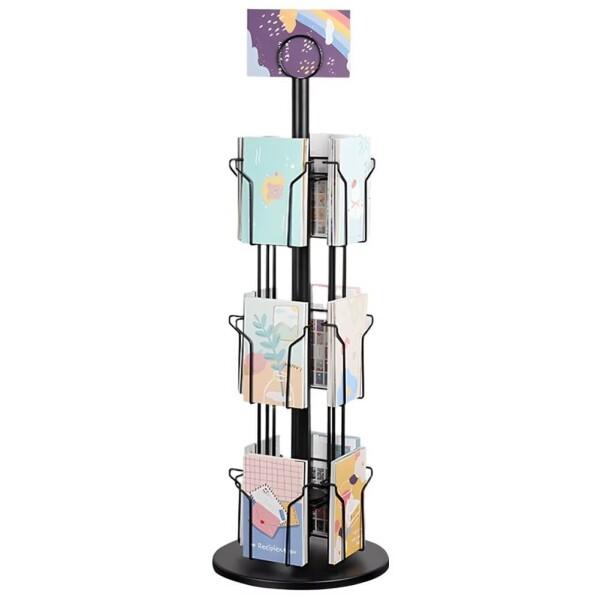 KASABULAC マガジンディスプレイスタンド ポストカードラック 回転ポストカードディスプレ