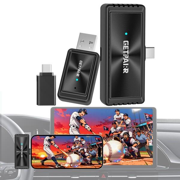 GETPAIRR Mirror Cast ミラーリング＆CarPlayワイヤレスアダプター スマホ画...