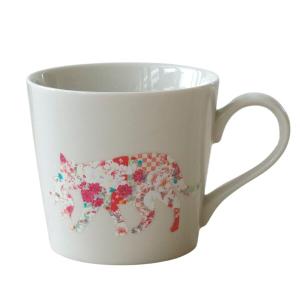 丸モ高木陶器 くわえる猫 ニューボン 白 マグカ...の商品画像