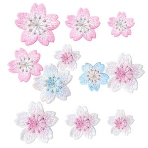 sempiterno 桜刺繍 アップリケ アイロンワッペン サクラ 花 工芸品の装飾 パッチ モチーフ 手縫い