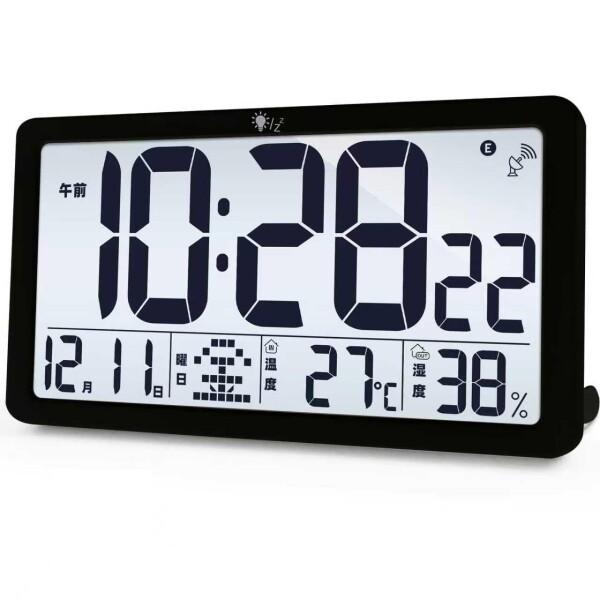 デジタル電 置き時計 大画面 壁掛け シンプル 目覚まし時計 自動時刻合わせ クロック カレンダ