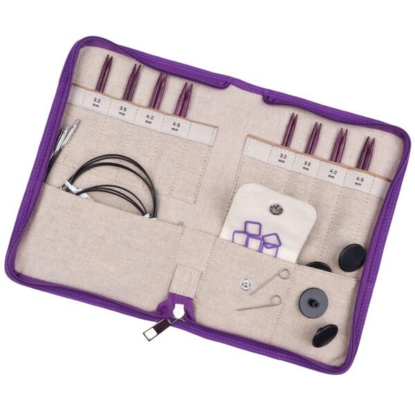 KnitPro Ginger Purple 付け替え式輪針セット 10cm &amp; 13cm 8ペア G...