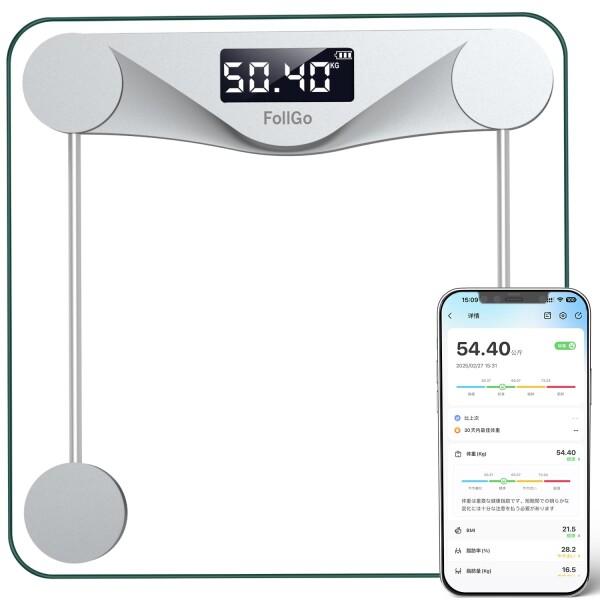 体重計 体脂肪計 体組成計 スマホ連動 Bluetooth対応 高精度測定 ヘルスメーター iOS/...
