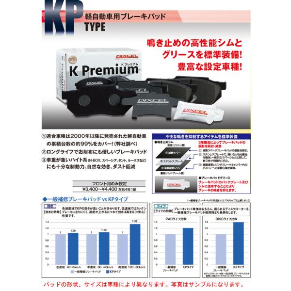 アクティ HA6 HA7 1999/5〜2009/12 【フロント】ブレーキパッド DIXCEL K...