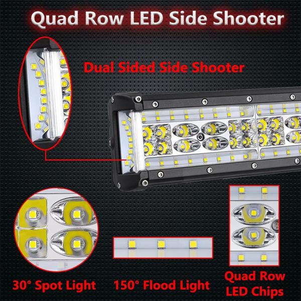 LED Light Bar, Moso LED 30 inch 450W LED Side Shoo...