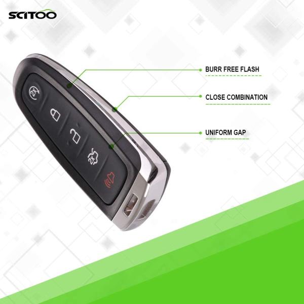 SCITOO 2pcs 5 Buttons fit for Ignition Key Fob Unc...