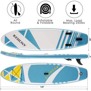 ANCHEER Inflatable Stand Up Paddle Board 10', Non-Slip Deck, Military｜hal-proshop2
