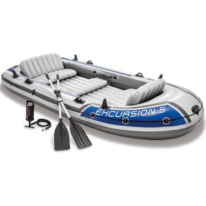 Intex Excursion 5, 5-Person Inflatable Boat Set with Aluminum Oars and｜hal-proshop2