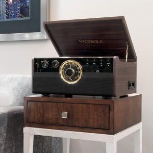 Victrola 6-in-1 Wood Bluetooth Mid Century Record Player with 3-Speed｜hal-proshop2