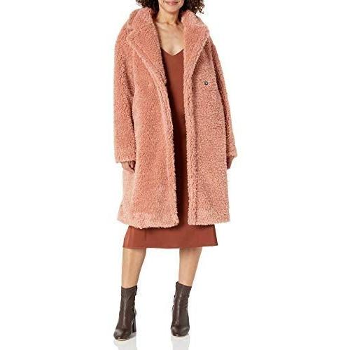 KENDALL + KYLIE Women&apos;s Double Breasted Sherpa Pea...