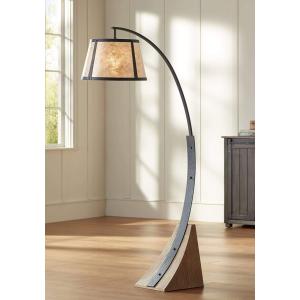 Oak River Rustic Farmhouse Mission Style Tall Arched Floor Lamp Dark G｜hal-proshop2