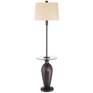 Fallon Industrial Floor Lamp with Tray Table USB a...