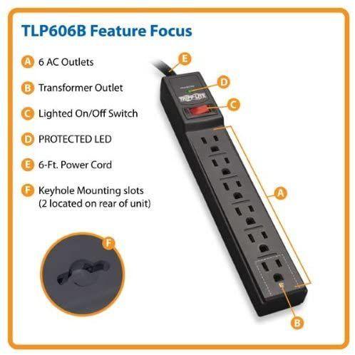 Tripp Lite 6 Outlet Surge Protector Power Strip, 6...