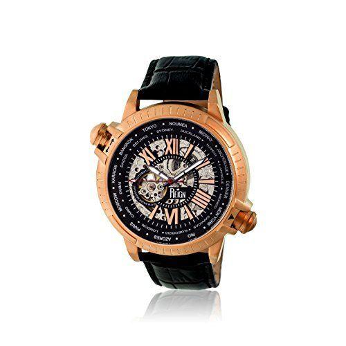 Reign Men&apos;s Thanos Watch, Black Dial,Rose Gold Bez...