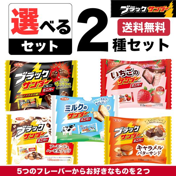 ブラックサンダー 選べる2種 チョコレート チョコバー チョコスナック ミニバー 詰め合わせ 個包装...