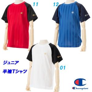 半袖Tシャツ/チャンピオンジュニア ラグラン袖シャドーストライプ