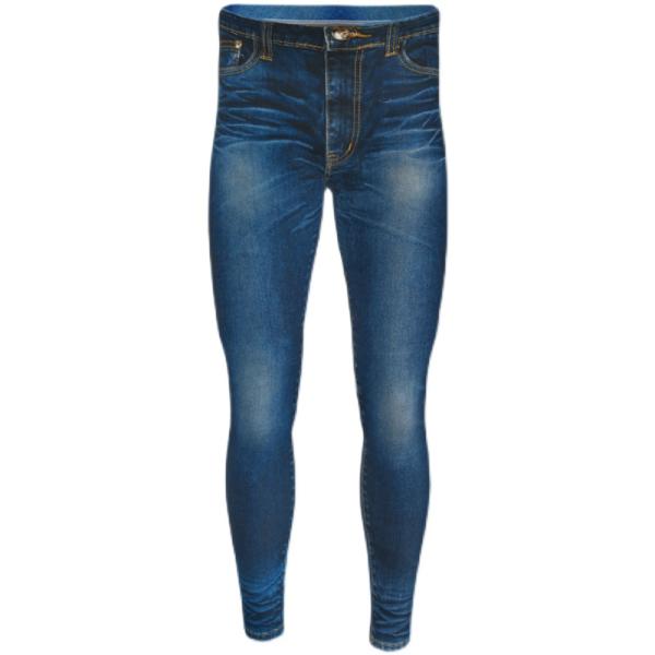 フェイクデニムフィットネスパンツ