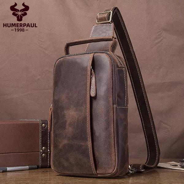 本革ボディバッグ メンズ 革の質感がわかる ヴィンテージ感のある 大人のかばん マチが広くたっぷり入...